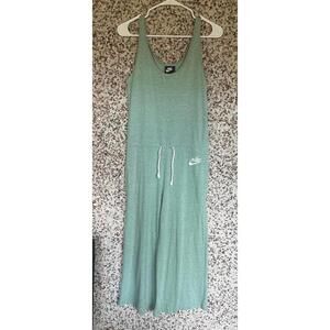 Nike XS Sage Green Sleeveless Drawstring Jumpsuit Romper Pockets